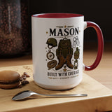 Personalized Army Soldier Mug, Built with Courage Coffee Cup, Custom Name Military Gift for Him, Veteran, Recruit or Service Member
