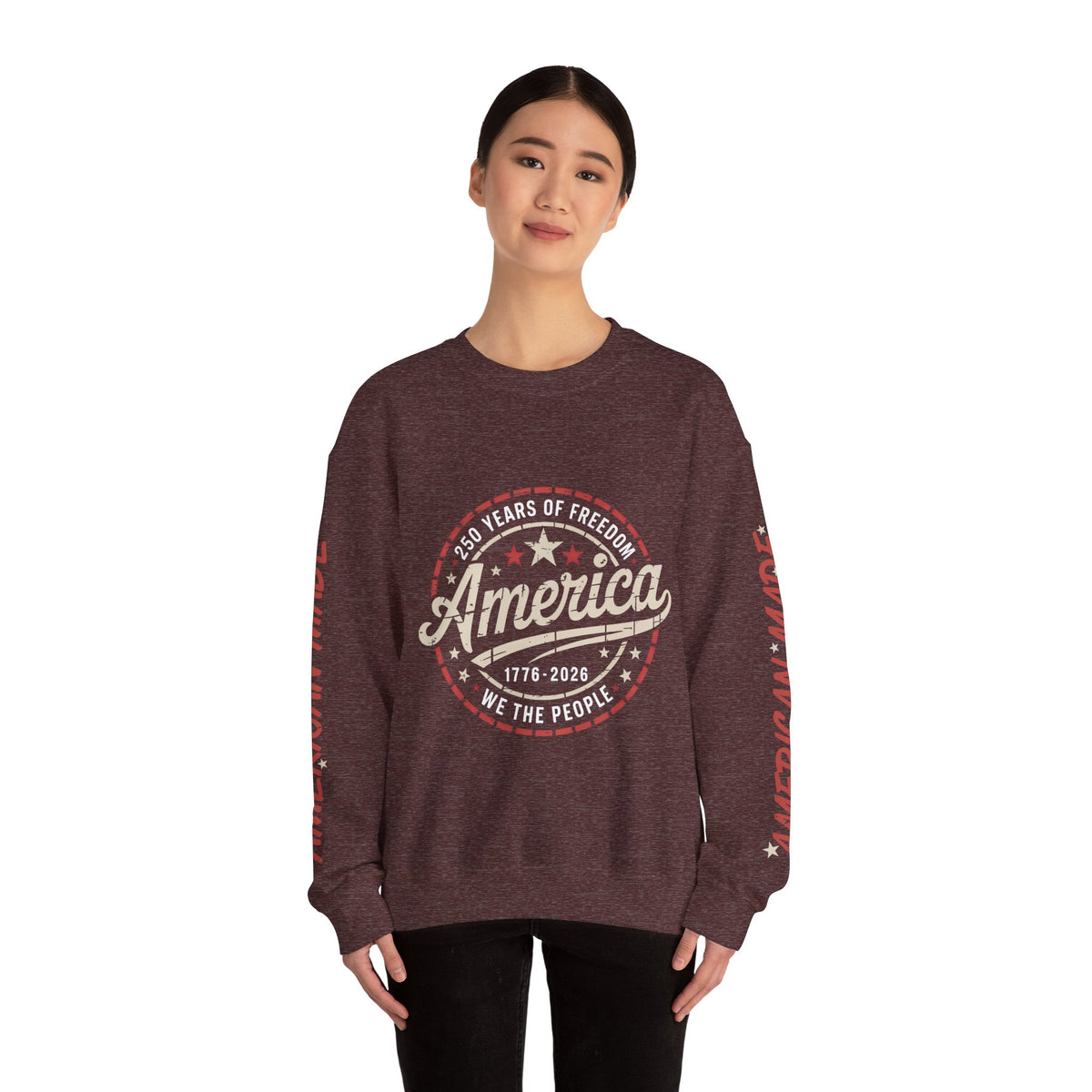 America 250 Sweatshirt, We The People Pullover, 1776 2026 USA Anniversary Top, Patriotic American Heritage Gift, Vintage Americana