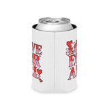 Love for All Can Cooler, Retro Pixel Heart Drink Sleeve, LGBTQ Pride Gift, Cute Summer Party Favor, Inclusive Gift for Friends