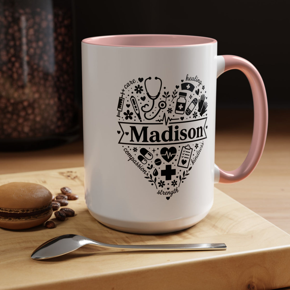 Personalized Nurse Coffee Mug, Custom Nurse Name Gift, RN Appreciation Mug, Nursing Graduation Gift, Healthcare Worker Coffee Cup