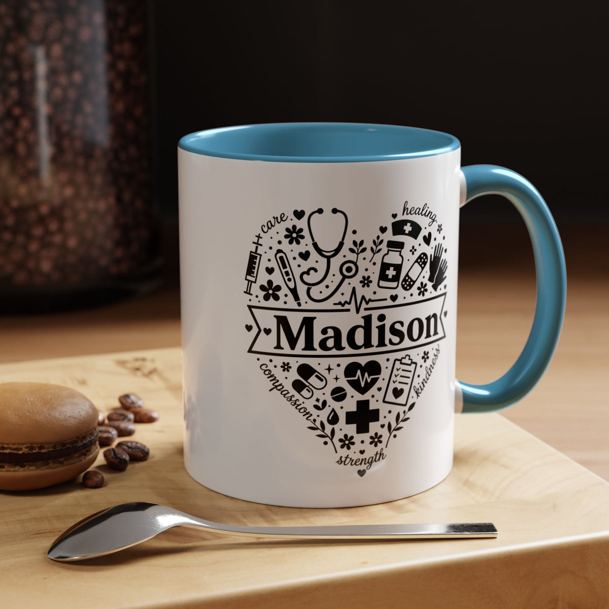 Personalized Nurse Coffee Mug, Custom Nurse Name Gift, RN Appreciation Mug, Nursing Graduation Gift, Healthcare Worker Coffee Cup