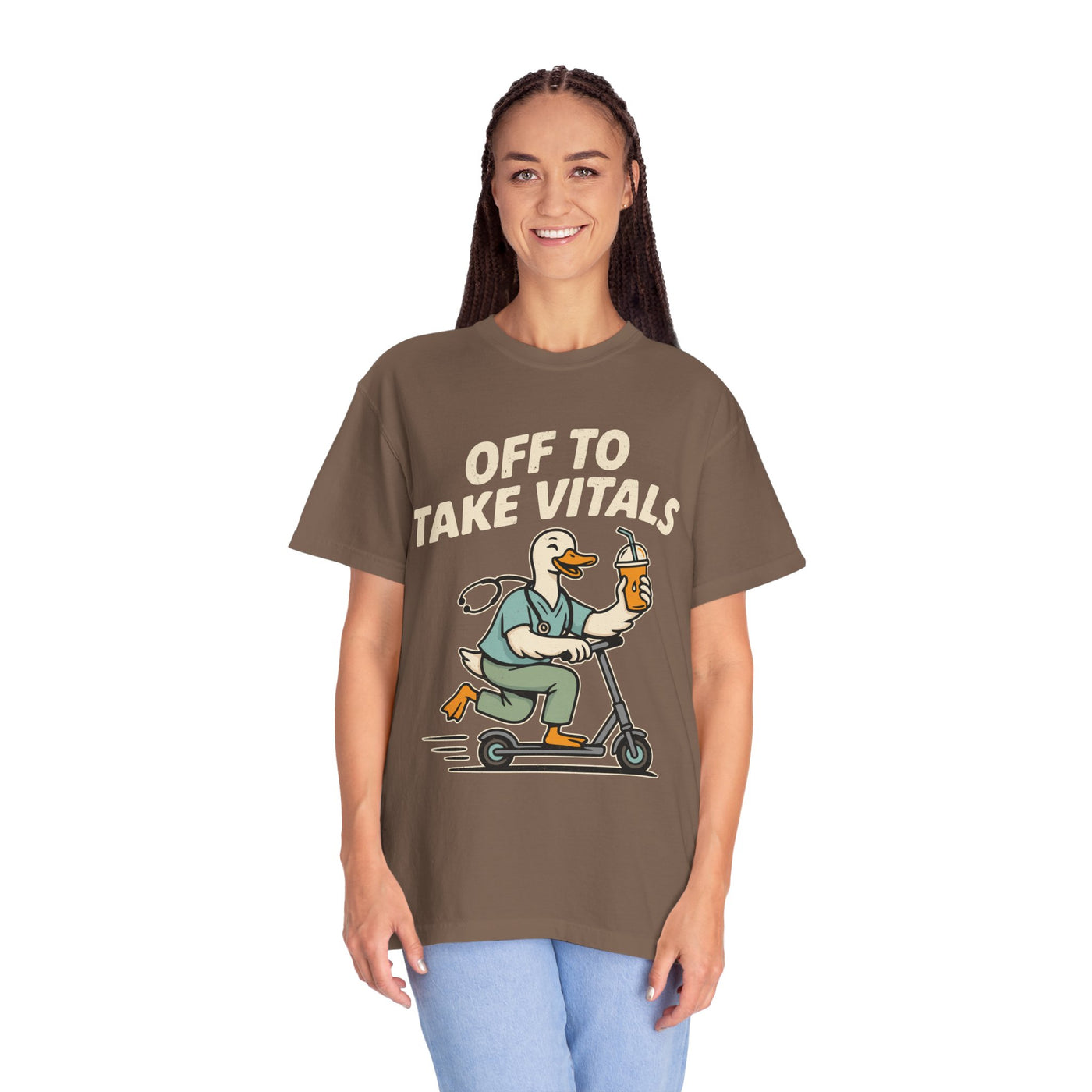 Funny Off To Take Vitals Comfort Colors Shirt, Duck Healthcare Worker Tee, Medical Humor Graphic T Shirt, Clinic Staff Gift