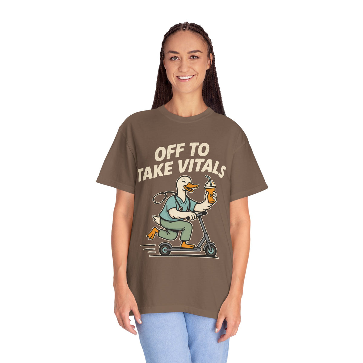 Funny Off To Take Vitals Comfort Colors Shirt, Duck Healthcare Worker Tee, Medical Humor Graphic T Shirt, Clinic Staff Gift