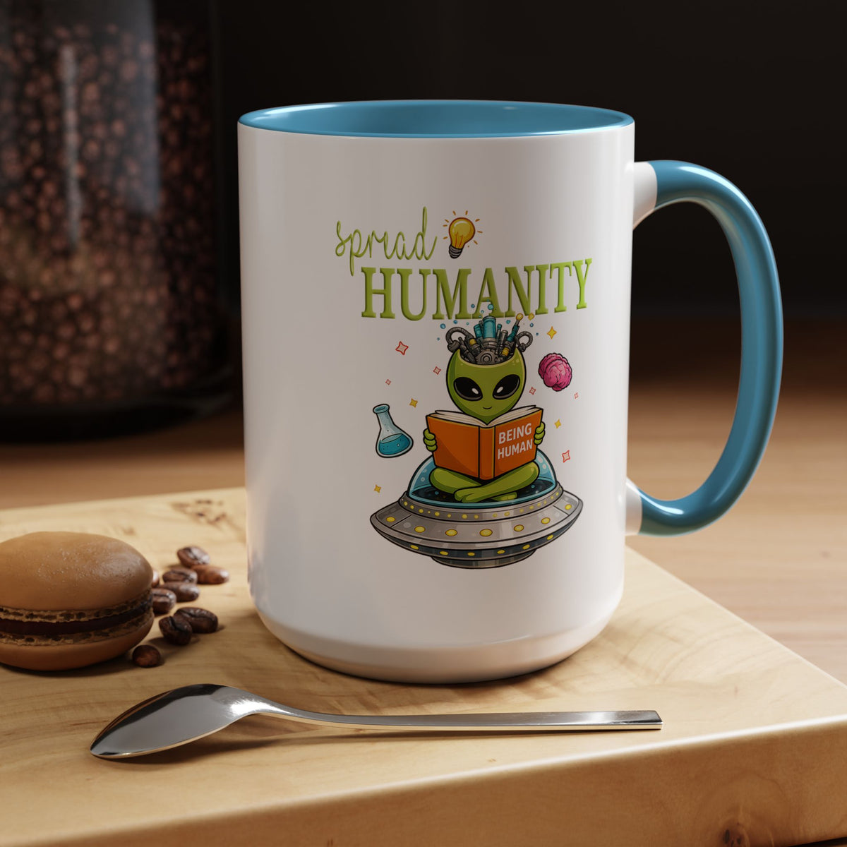 Funny Alien Mug, Being Human Is Weird Coffee Mug, Nerdy Sci-Fi Humor Cup, Alien Lover Gift