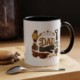 Best Dad in the World Coffee Mug, Father's Day Gift from Daughter or Son, Handy Papa Birthday Ceramic Tea Cup with Tools and Watch