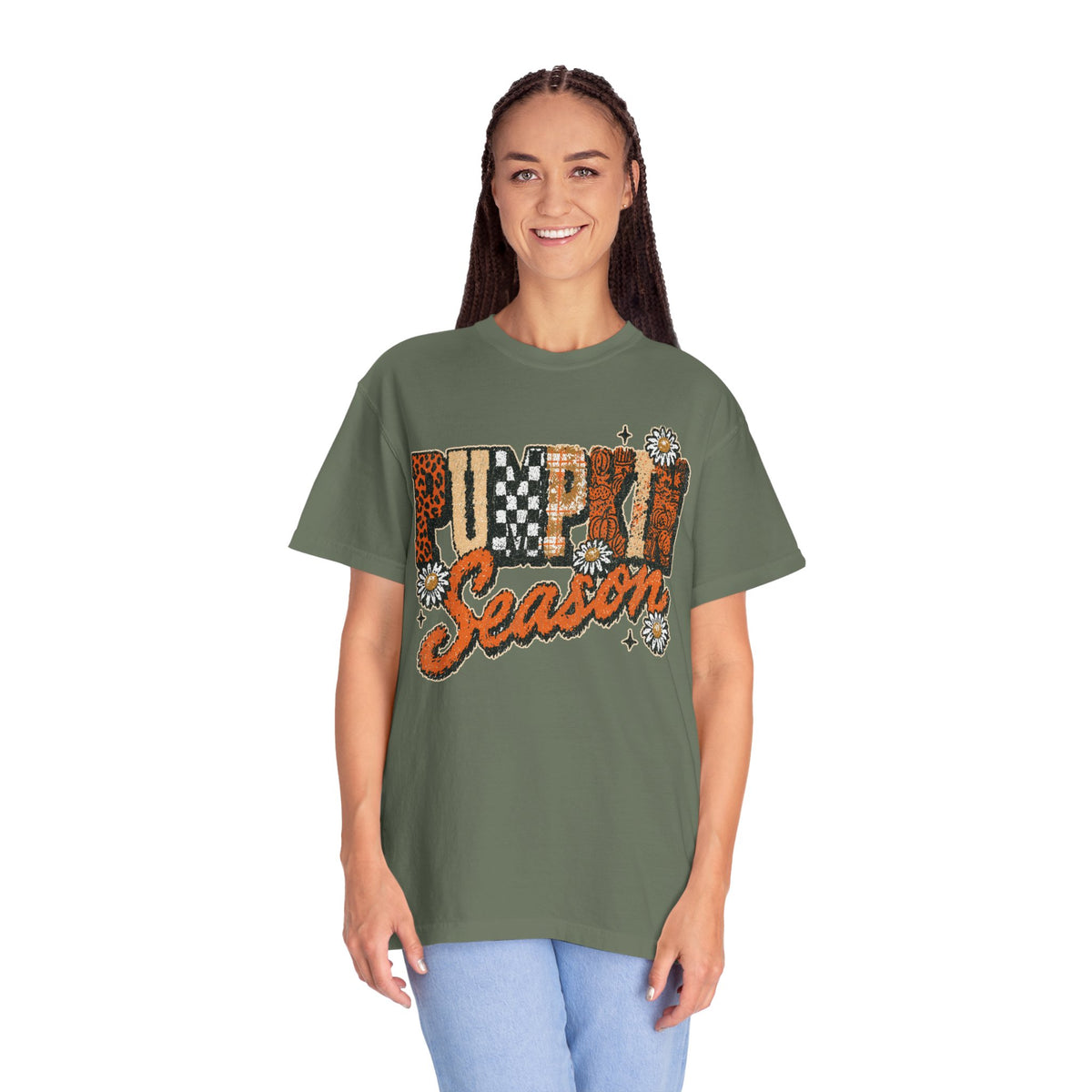 Pumpkin Season Shirt, Retro Leopard Checker Fall Graphic Tee, Cute Autumn Gift for Women, Cozy Thanksgiving October Outfit for Her