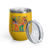 Retro Disco Birthday Wine Tumbler, 70s Roller Skating Party Design, Groovy Drinkware Gift for a Skater Friend Who Loves Vintage Aesthetics