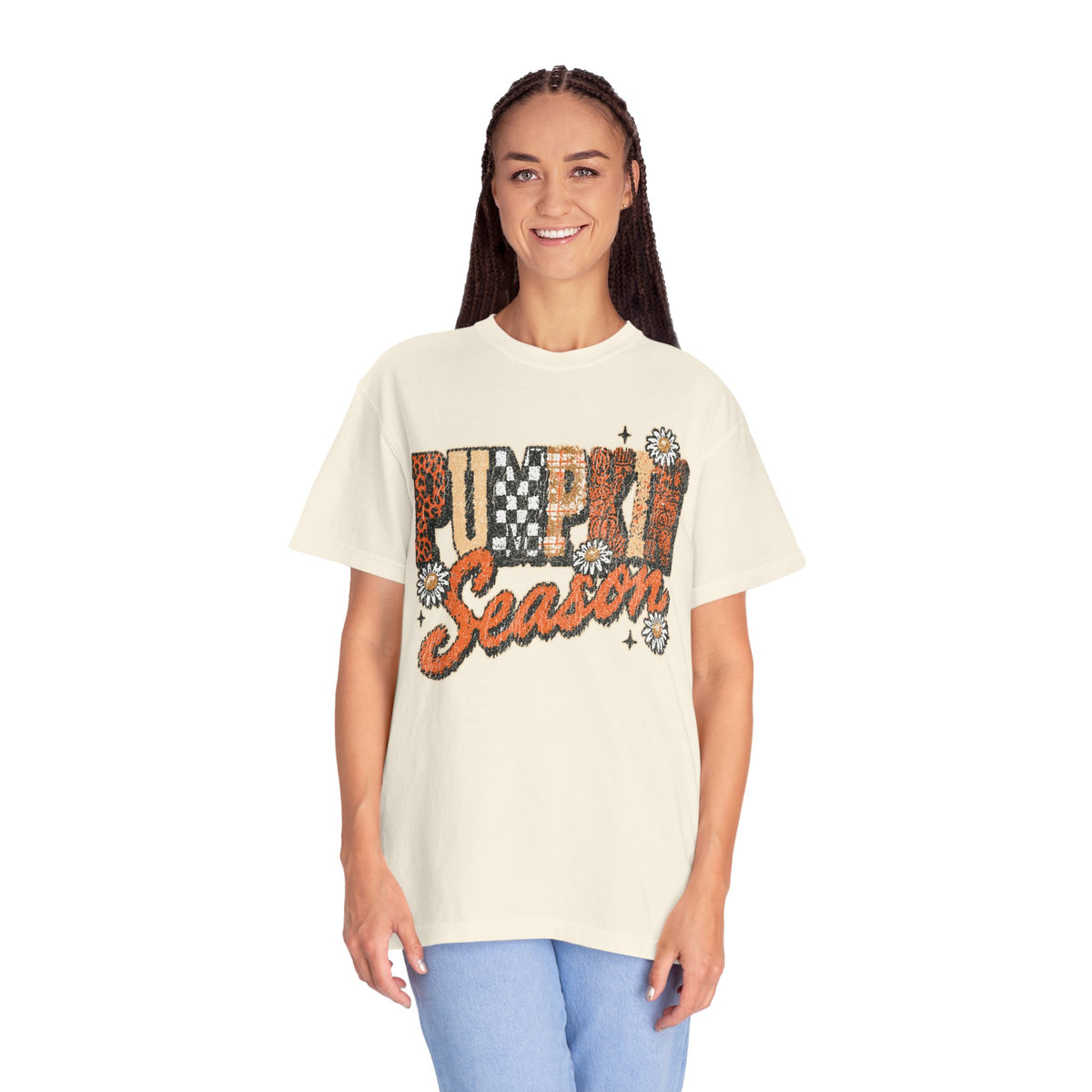 Pumpkin Season Shirt, Retro Leopard Checker Fall Graphic Tee, Cute Autumn Gift for Women, Cozy Thanksgiving October Outfit for Her