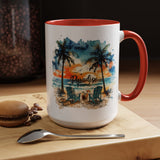 Tropical Beach Paradise Coffee Mug, Coastal Vacation Mug, Paradise Found Beach Lover Gift, Ocean Sunset Coffee Cup, Island Life Mug