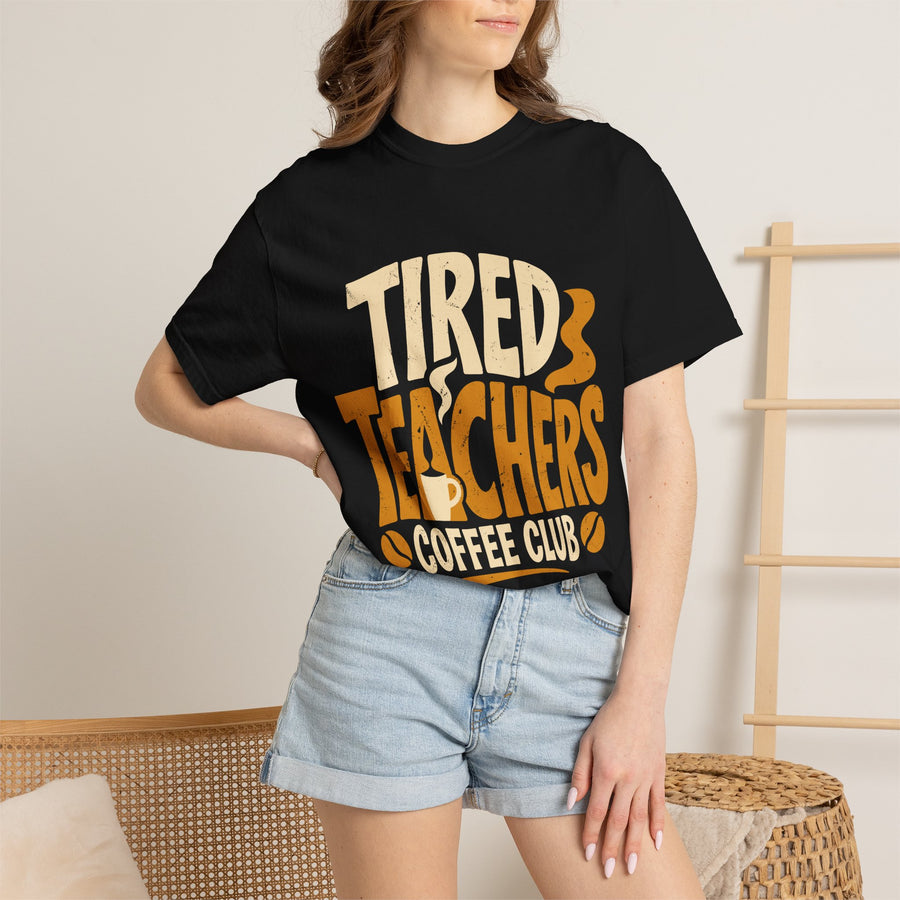 Teacher Coffee Shirt Comfort Colors Tee, Tired Teachers Coffee Club Graphic Shirt, Funny Teacher Appreciation Gift, Back To School Tee