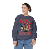 Proud Military Mom Sweatshirt, Patriotic Army Mom Pullover, Gift for Military Mother, Deployment Homecoming Crewneck, Flag Floral Top