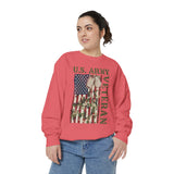 US Army Veteran Sweatshirt, American Flag Camo Crewneck, Military Dog Tag Pullover, Patriotic Soldier Gift, Retirement or Veterans Day Top
