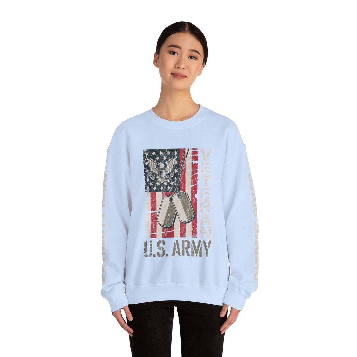 US Army Sweatshirt, Vintage Military Pullover, American Flag Army Top, Veteran Gift, Patriotic Military Clothing, Army Family Gift