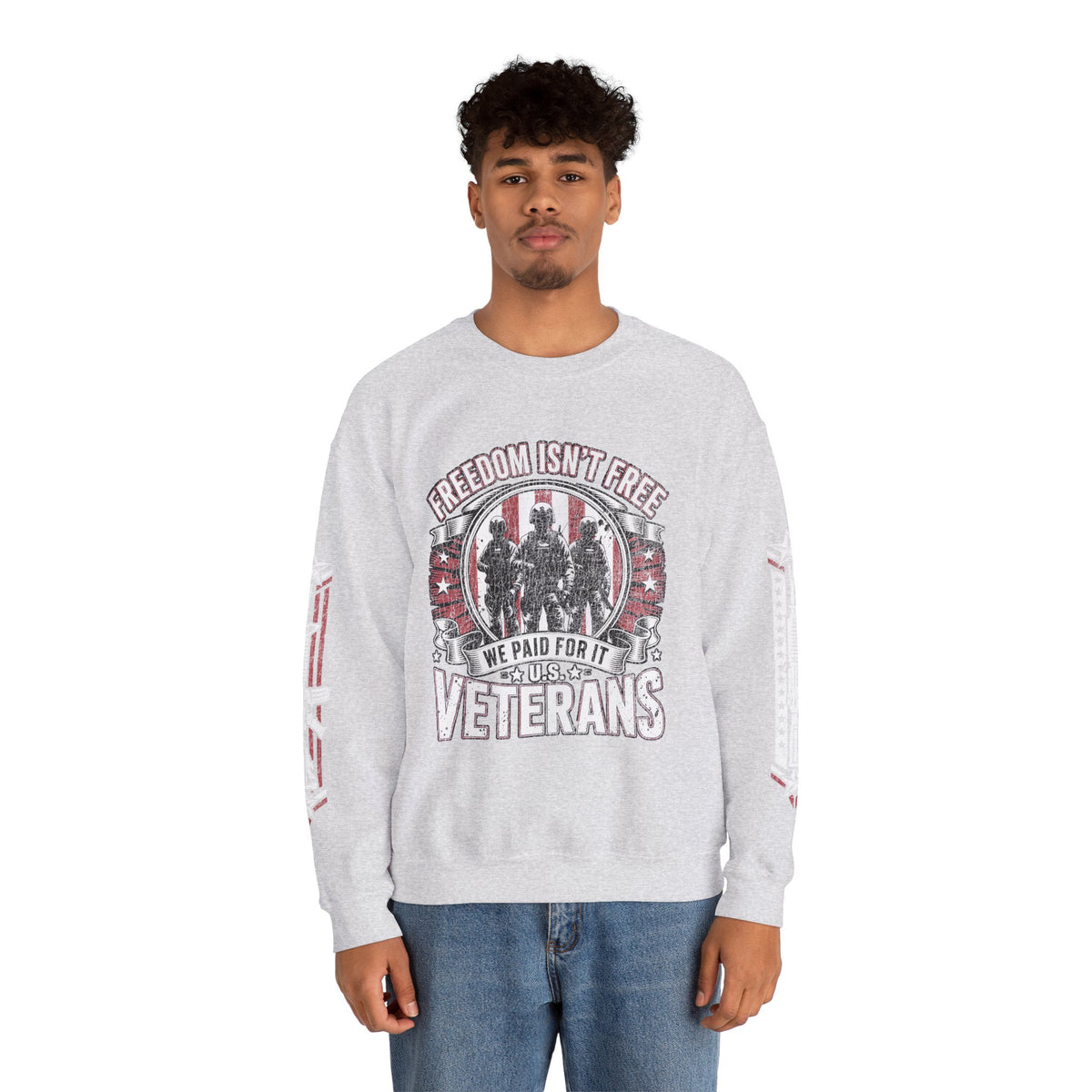 Freedom Isn't Free Veterans Sweatshirt, Military Service Crewneck, American Flag Veteran Pullover, Veteran Gift, Memorial Day Outfit