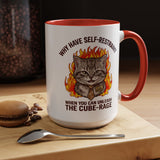 Funny Angry Cat Coffee Mug, Cube Rage Office Mug, Cat Lover Humor Gift, Workplace Stress Mug, Coworker Gift for Cat Owners
