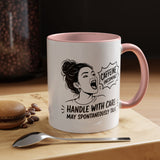 Funny Coffee Lover Mug, Caffeine Incoming Coffee Cup, Handle With Care Mug, Funny Coworker Gift, Office Humor Mug for Women