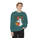 Funny Halloween Ghost Sweatshirt, Where My Boos At Party Pullover, Spooky Season Drinking Gift for Beer Lover, Adult Costume Party Outfit