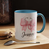 Personalized Nurse Mug, Custom Nurse Name Coffee Mug, Pink Stethoscope Gift, RN Appreciation Gift, Nurse Graduation Cup