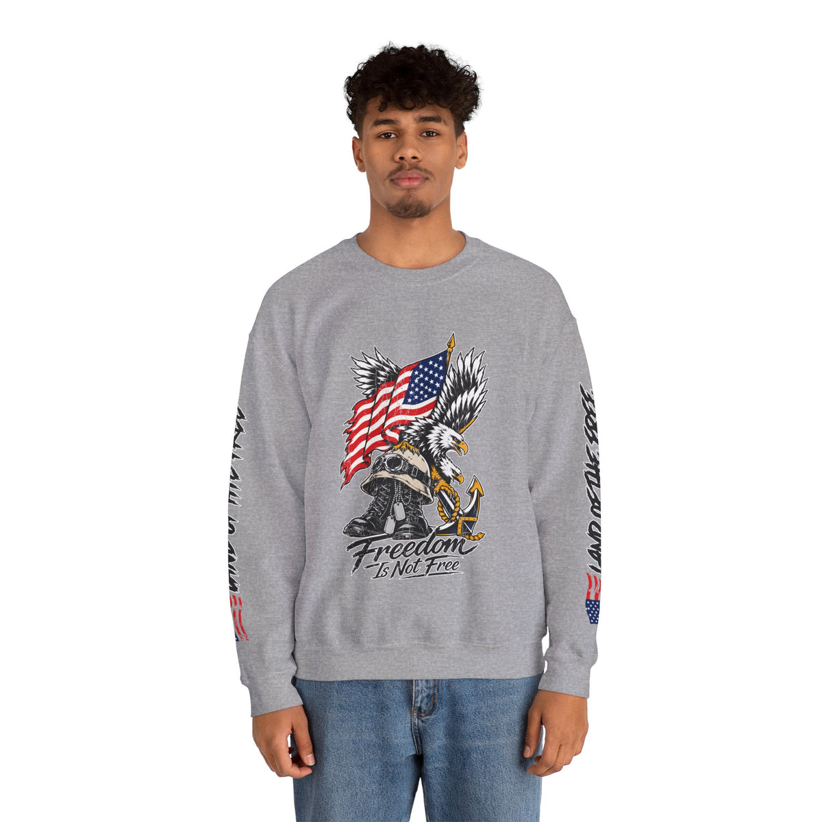 Freedom Is Not Free Sweatshirt, Patriotic Eagle Pullover, American Flag Military Style, Veterans Gift, USA Pride, Americana Clothing