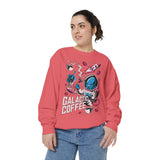 Galactic Coffee Comfort Colors Sweatshirt, Funny Alien Coffee Lover Shirt, Space Nerd Sweatshirt, Sci Fi Gift for Coffee Fans