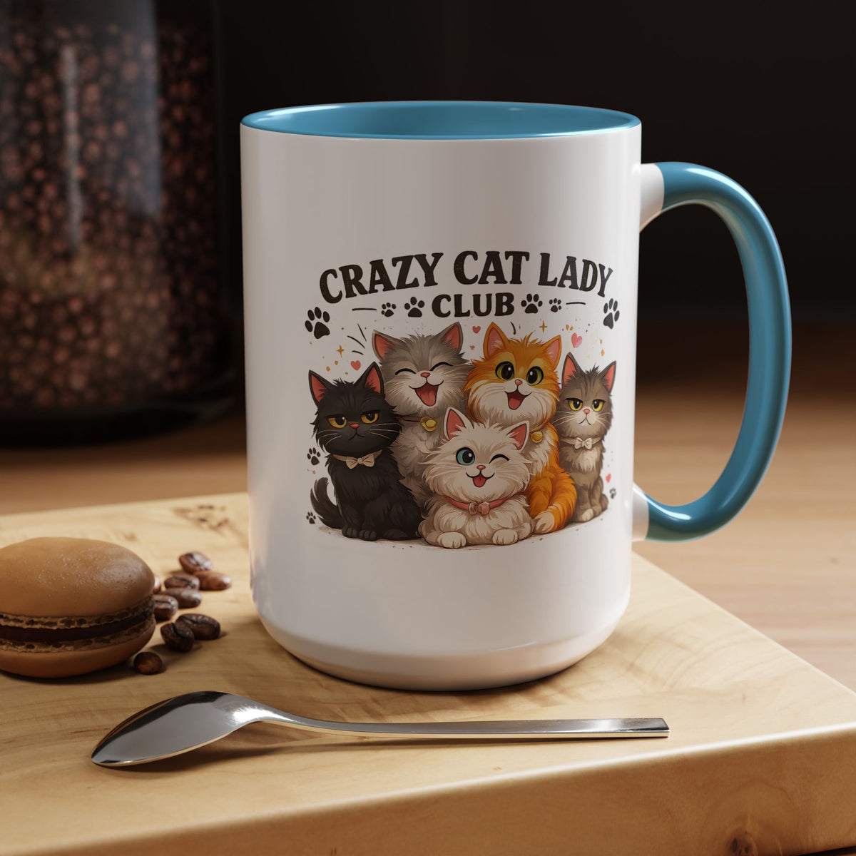 Crazy Cat Lady Social Club Mug, Funny Cat Mom Coffee Mug, Cat Lover Gift for Women, Cute Kitten Coffee Cup, Pet Parent Present