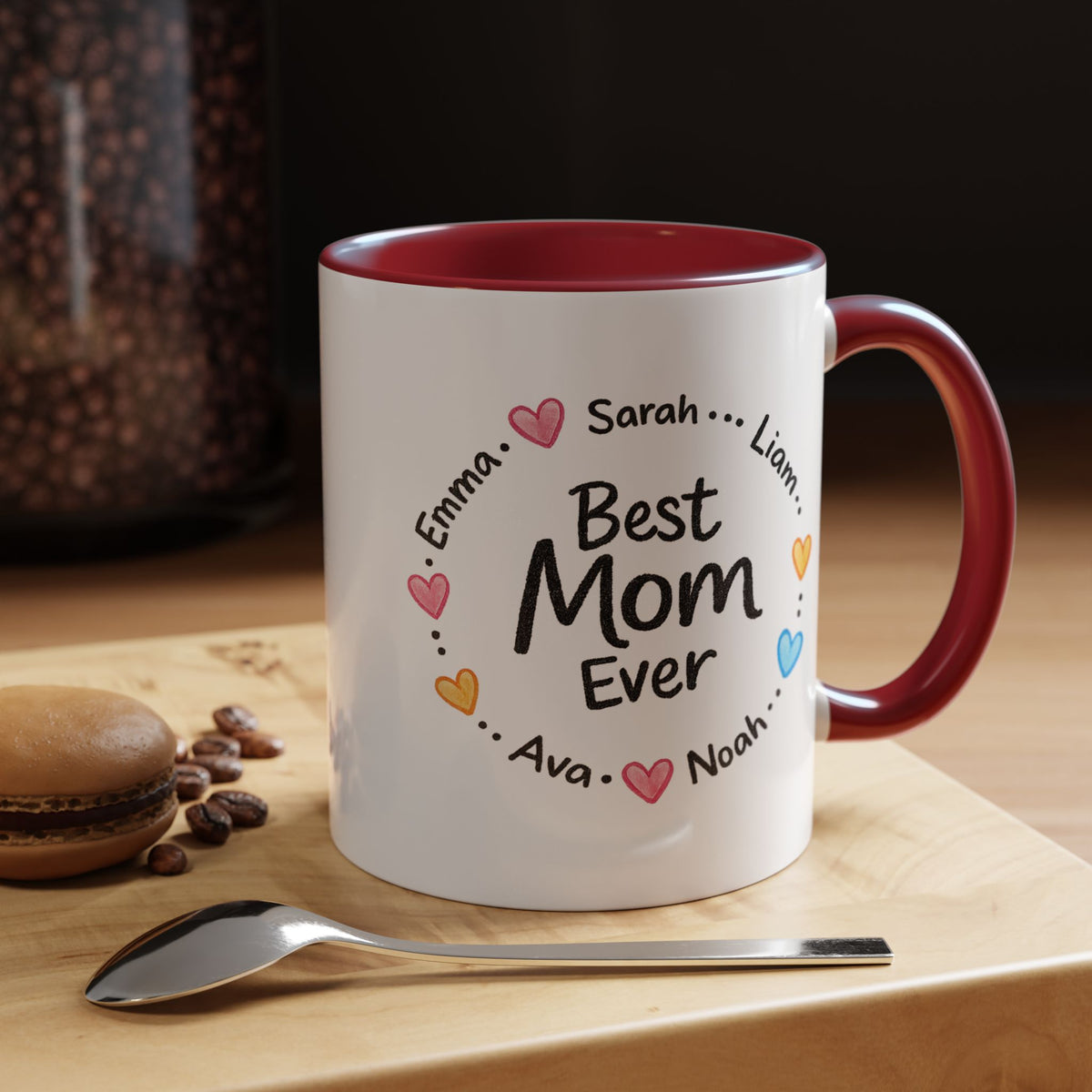 Personalized Best Mom Ever Mug, Custom Kids Names Coffee Mug, Mother's Day Gift for Mom, Grandma Gift, Family Keepsake Cup