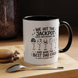 Personalized Best Dad Ever Mug, Custom Father's Day Coffee Mug with Kids Names, Funny Jackpot Dad Gift, Unique Family Keepsake Cup