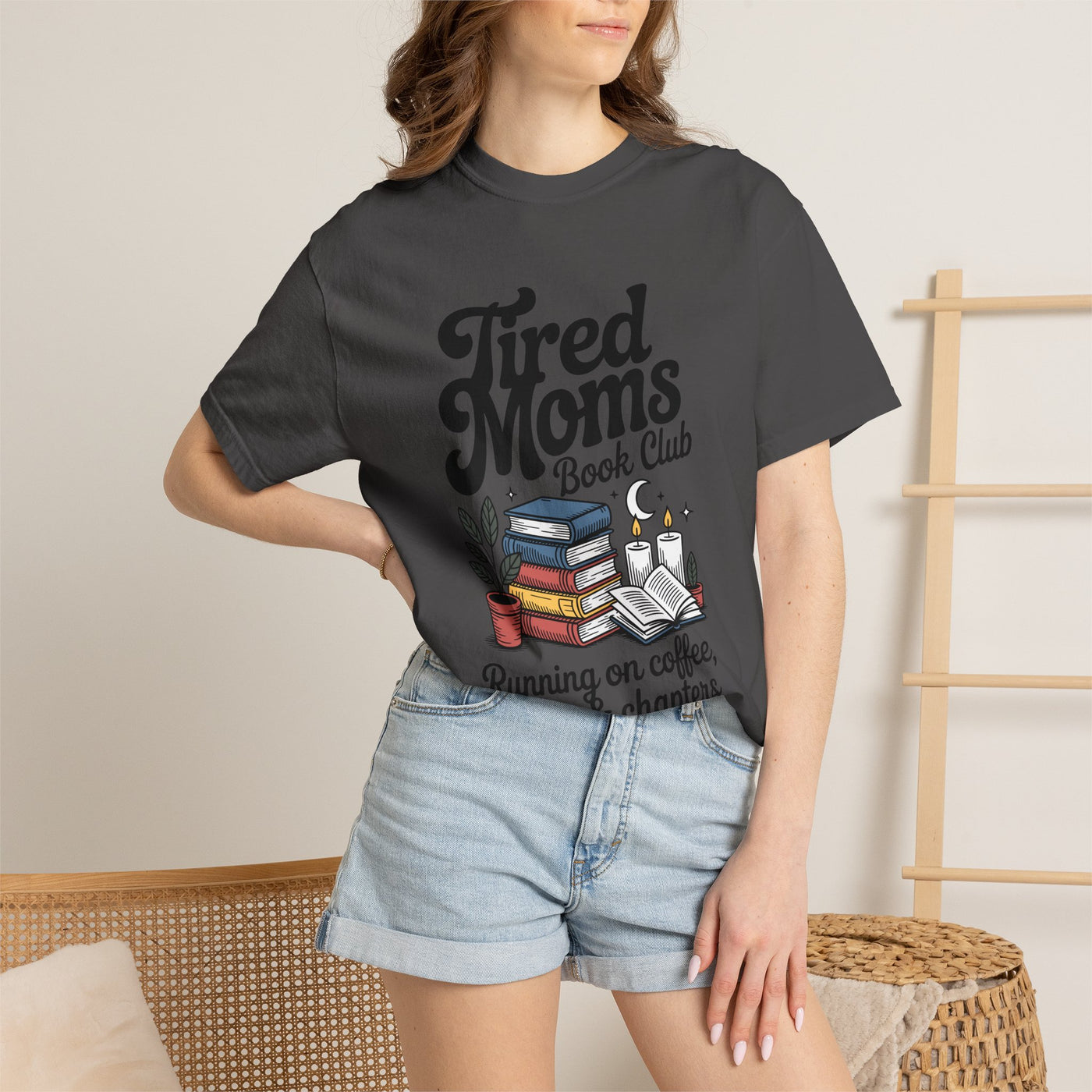Comfort Colors Tired Moms Book Club Shirt, Book Lover Mom Tee, Reading Mom Shirt, Coffee and Books Graphic Tee, Booktok Gift