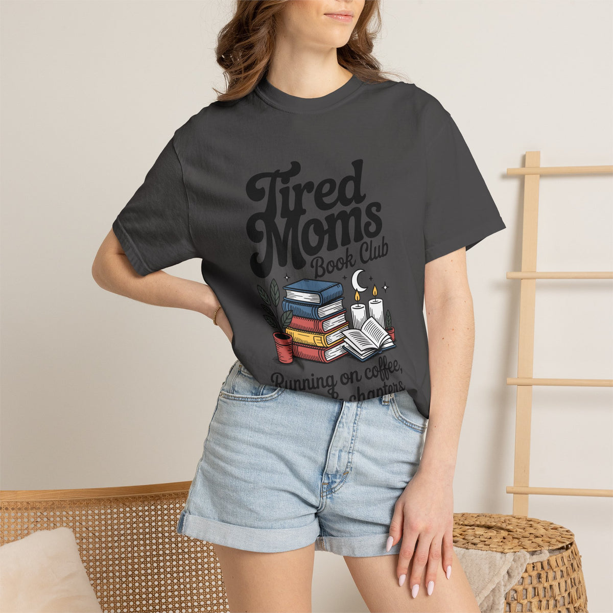 Comfort Colors Tired Moms Book Club Shirt, Book Lover Mom Tee, Reading Mom Shirt, Coffee and Books Graphic Tee, Booktok Gift