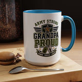 Army Strong Grandpa Mug, Grandpa Proud Military Coffee Cup, Veteran Grandfather Gift, Service Legacy Present for Birthday or Father's Day