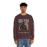 DD-214 Veteran Sweatshirt, Military Veteran Crewneck, American Flag Pullover, Veteran Gift for Him, Patriotic Fourth of July Top