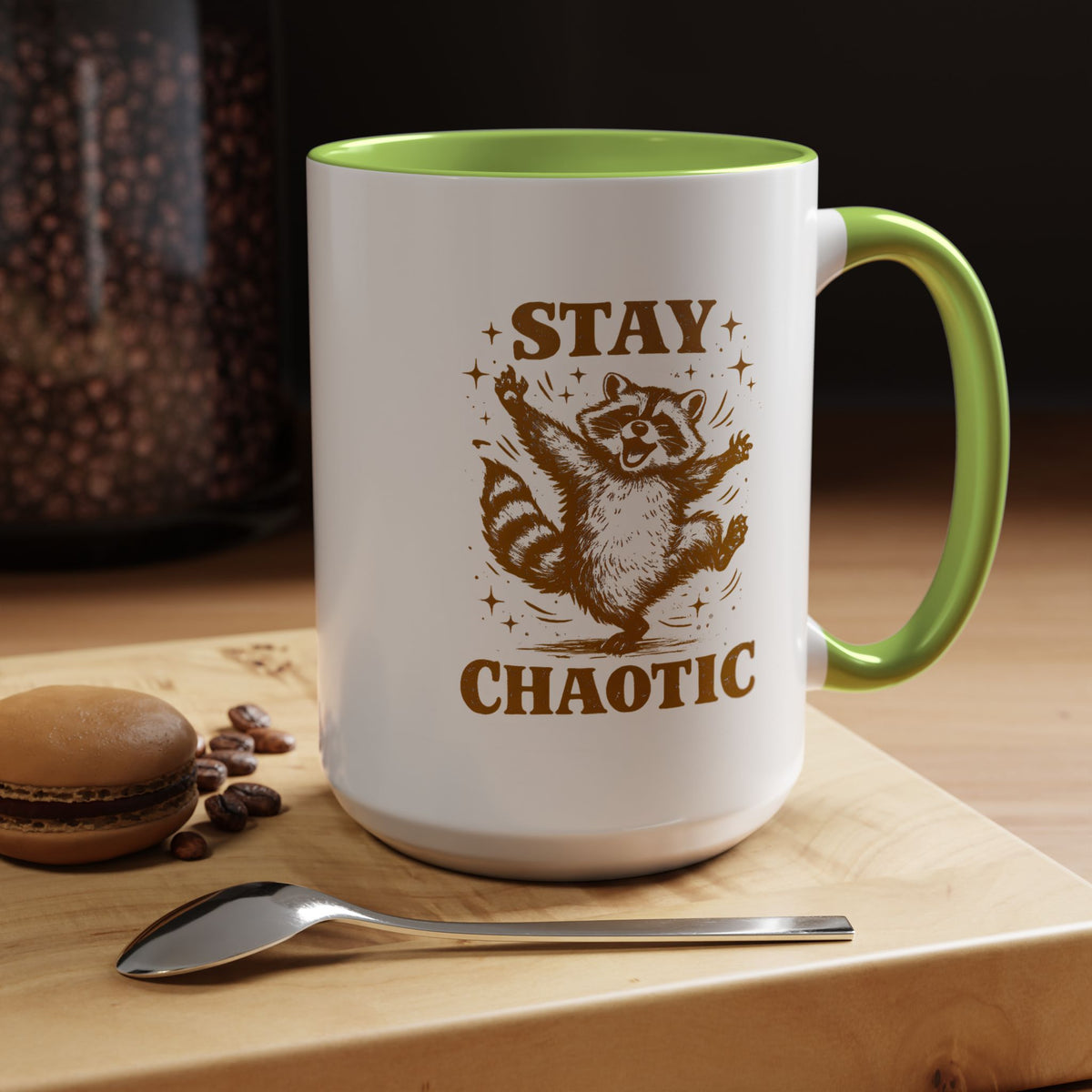Stay Chaotic Raccoon Coffee Mug, Funny Trash Panda Mug, Chaotic Energy Gift, Cute Raccoon Coffee Cup, Meme Lover Present