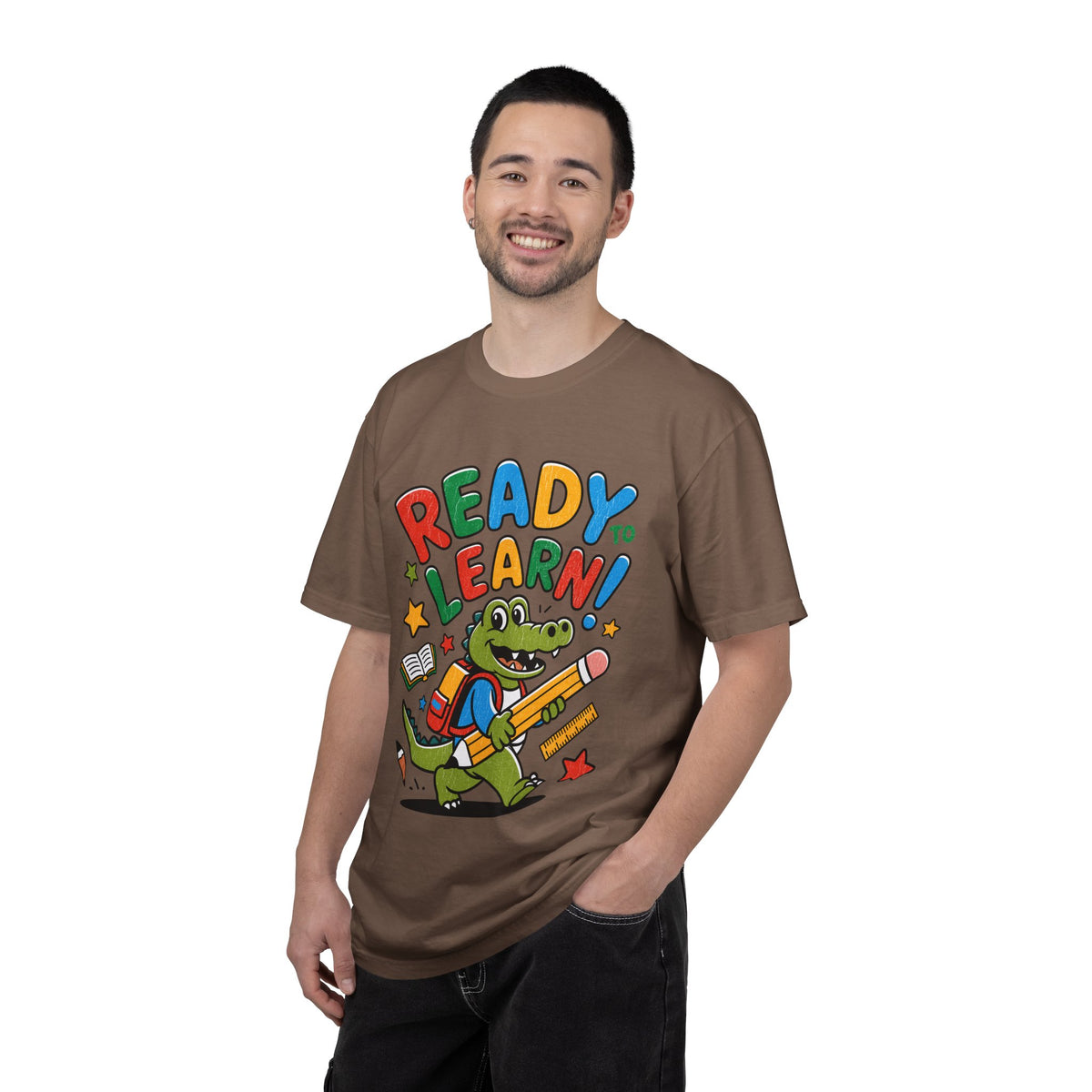 Ready to Learn Alligator T-Shirt, Colorful Back to School Tee, Cute Student Gift, Preschool Teacher Outfit, Classroom Graphic Shirt