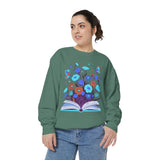 Book Lover Floral Sweatshirt, Open Book and Wildflower Crewneck, Reader Librarian Gift, Cozy Literary Pullover for Women and Teachers
