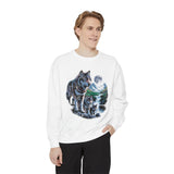 Wolf Pack Mountain Sweatshirt, Moonlit Wildlife Crewneck, Nature Lover Gift, Wilderness Forest Graphic Cozy Outdoor Pullover Unisex Top