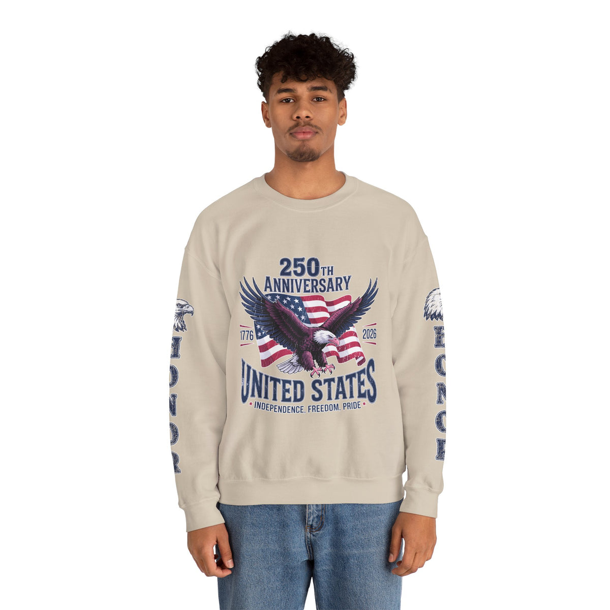 250th Anniversary Sweatshirt, United States Eagle Pullover, USA 1776 2026 Top, Independence Day Gift, Patriotic Americana Clothing