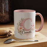 Personalized Initial Name Mug, Custom Floral Monogram Coffee Mug for Women, Butterfly Letter Cup, Birthday Gift for Her, Bridesmaid Mug