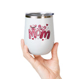 Mom Wine Tumbler, Mother's Day Gift for Mom, Pink Bow Drinkware, Mom Gift from Daughter, Personalized Style, Cute Wine Cup for Her