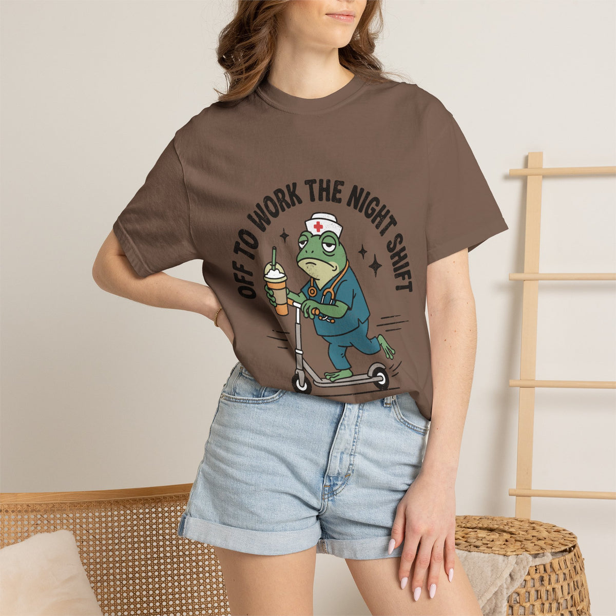 Night Shift Nurse Comfort Colors Shirt, Funny Nurse Frog Tee, Healthcare Worker Gift, RN CNA Nursing School Graduate Shirt