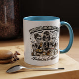 Morbid Moms Club Coffee Mug, Gothic Skeleton Mom Cup, Funny Halloween Gift for Mom Friends, Spooky Mama Birthday or Group Present for Her