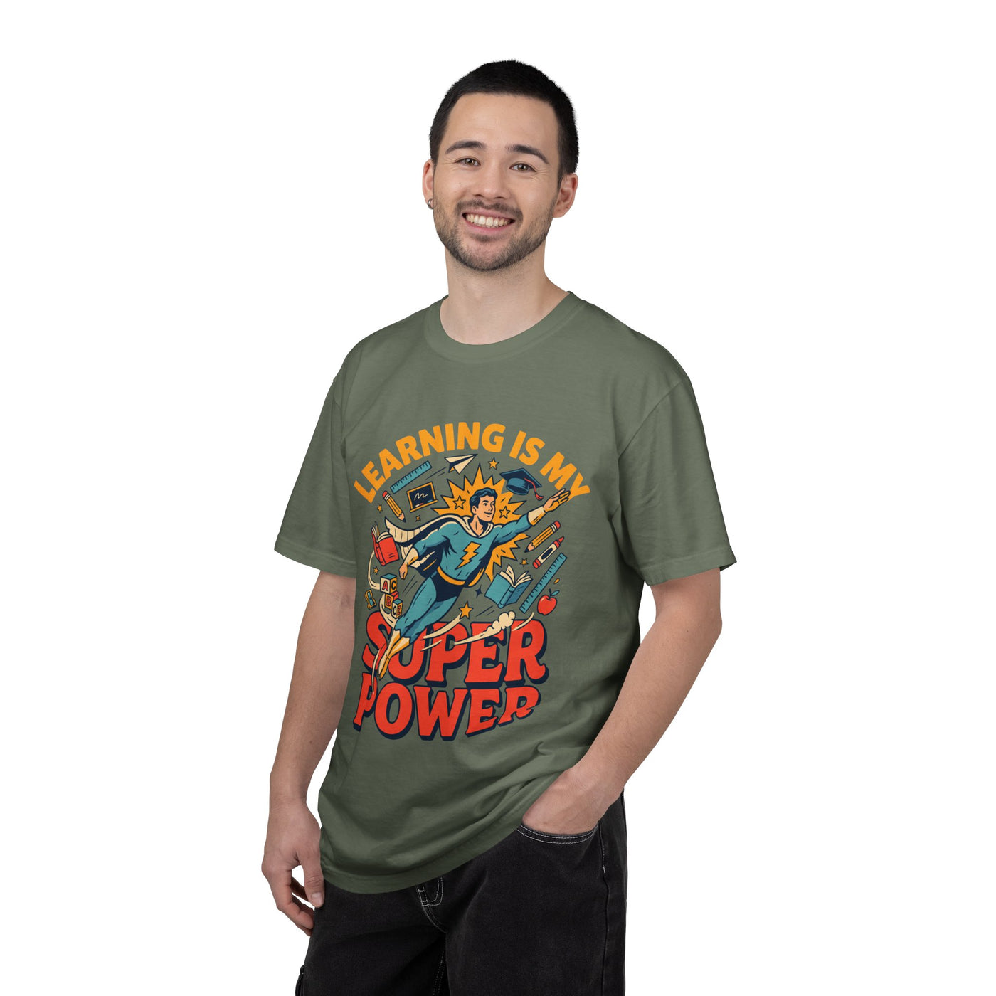 Teacher Superhero Comfort Colors Shirt, Learning Is My Super Power Tee, Teacher Appreciation Gift, Back To School Educator Shirt