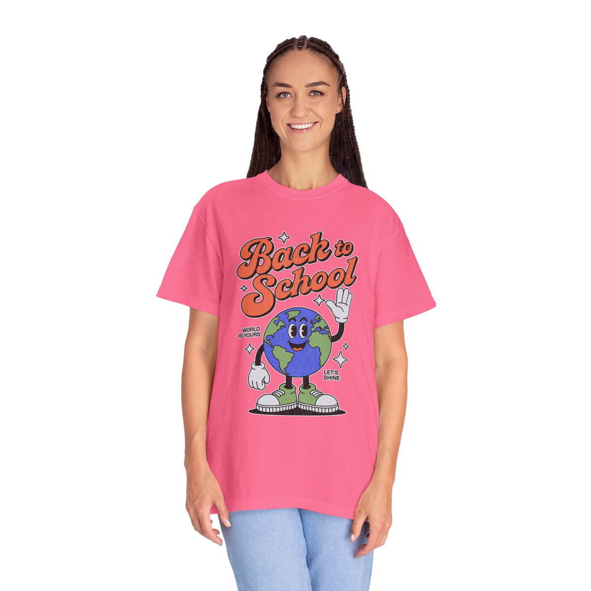 Back to School Earth T-Shirt, Retro Globe Graphic Tee, Teacher First Day Outfit, Student Gift, Classroom Shirt, Geography Educator Gift