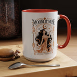 Moonlit Muse Coffee Mug, Celestial Goddess Art Mug, Mystic Moon Aesthetic Cup, Boho Spiritual Gift for Women, Cosmic Soul Coffee Mug