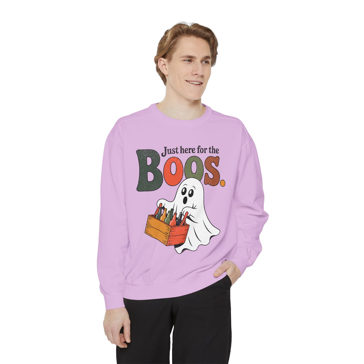 Funny Halloween Ghost Sweatshirt, Where My Boos At Party Pullover, Spooky Season Drinking Gift for Beer Lover, Adult Costume Party Outfit