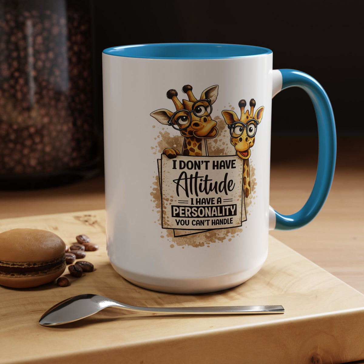 Funny Giraffe Coffee Mug, I Don't Have Attitude I Have A Personality You Can't Handle Mug, Sarcastic Animal Lover Gift