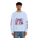 America Graphic Sweatshirt, Vintage USA Pullover, Patriotic American Flag Top, Fourth of July Outfit, Americana Gift for Women