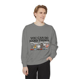 You Can Do Hard Things Comfort Colors Sweatshirt, Motivational Teacher Crewneck, Encouragement School Sweatshirt Gift
