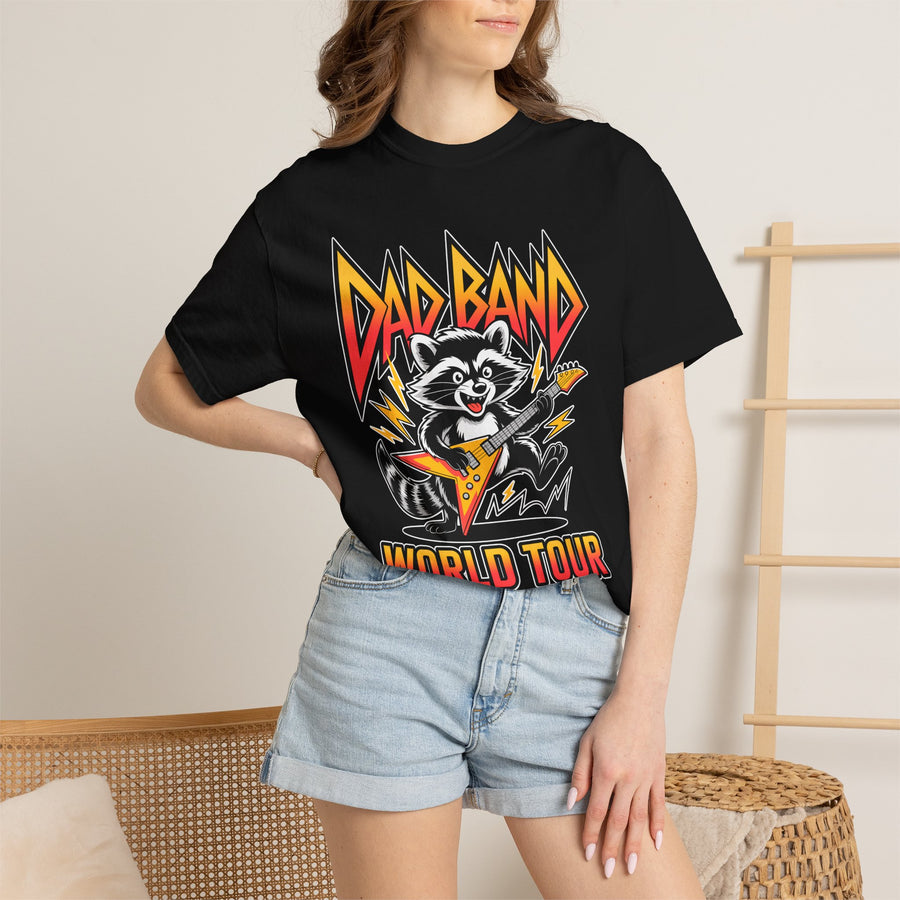 Funny Dad Band Comfort Colors Shirt, Raccoon Rock Band Graphic Tee, Cool Dad Humor Shirt, Music Lover Oversized Comfort Tee