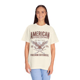 American Veteran Heritage Shirt, Freedom Defenders T-Shirt, Patriotic Eagle Gift, Veterans Day or Military Retirement Tee for Proud Veteran