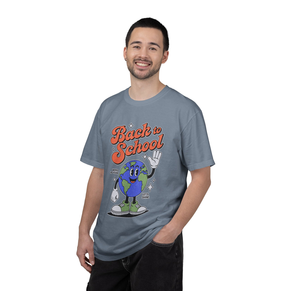 Back to School Earth T-Shirt, Retro Globe Graphic Tee, Teacher First Day Outfit, Student Gift, Classroom Shirt, Geography Educator Gift